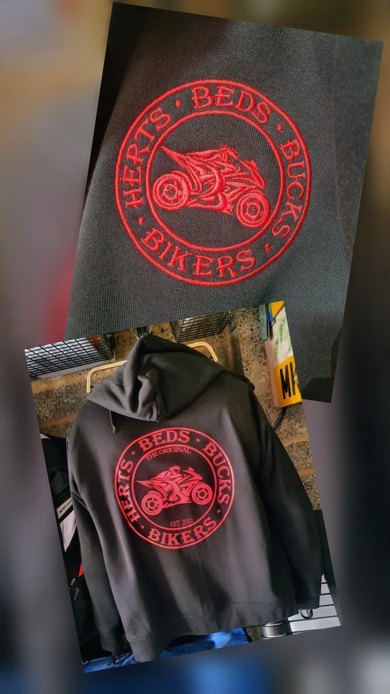 HBB-Bikers logo'd Zip-front hoodie