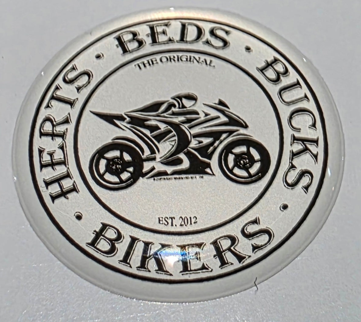 Raised Resin HBB Bikers Sticker/Label (3 colour options)