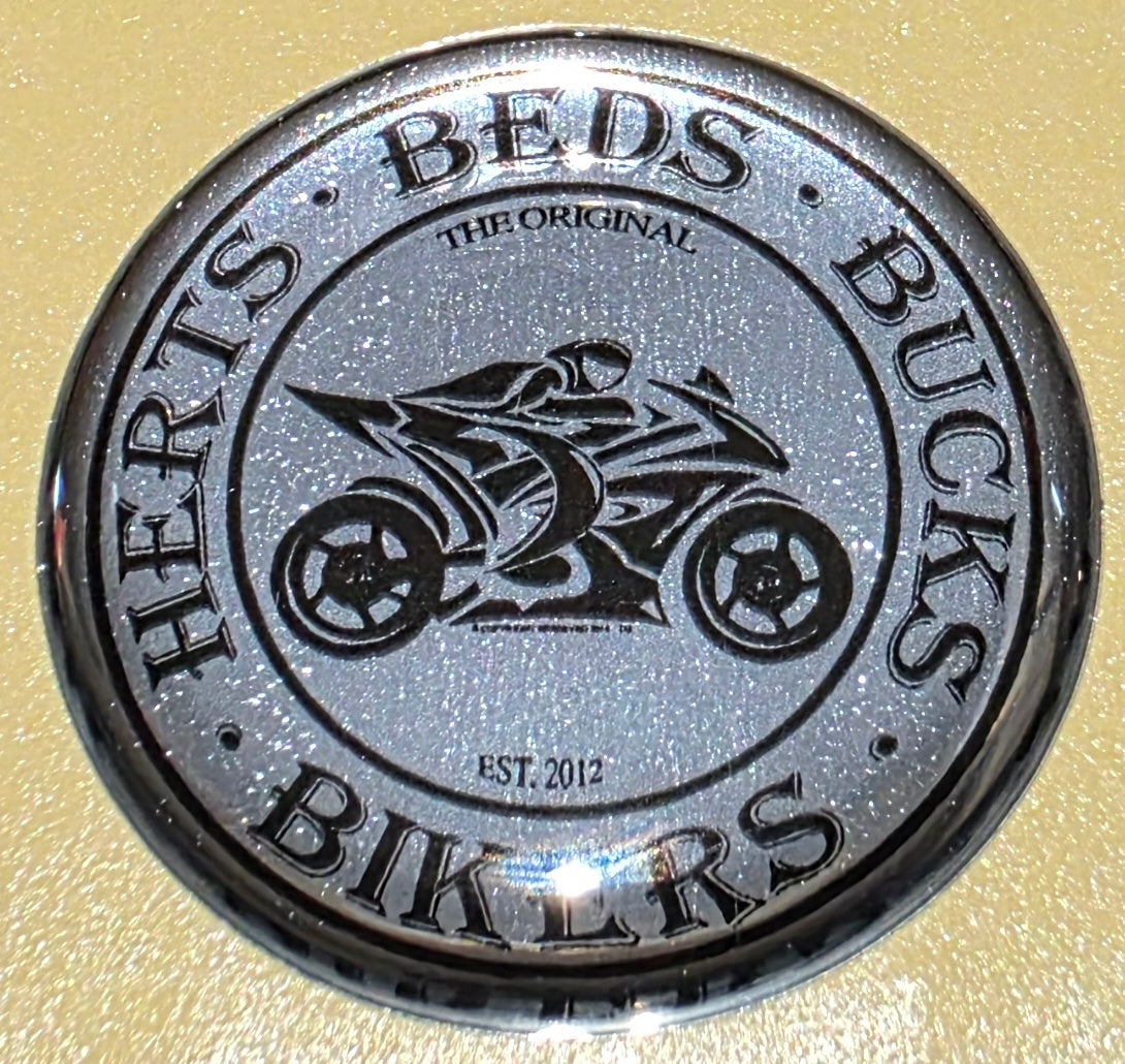 Raised Resin HBB Bikers Sticker/Label (3 colour options)