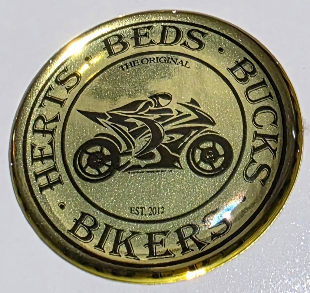 Raised Resin HBB Bikers Sticker/Label (3 colour options)