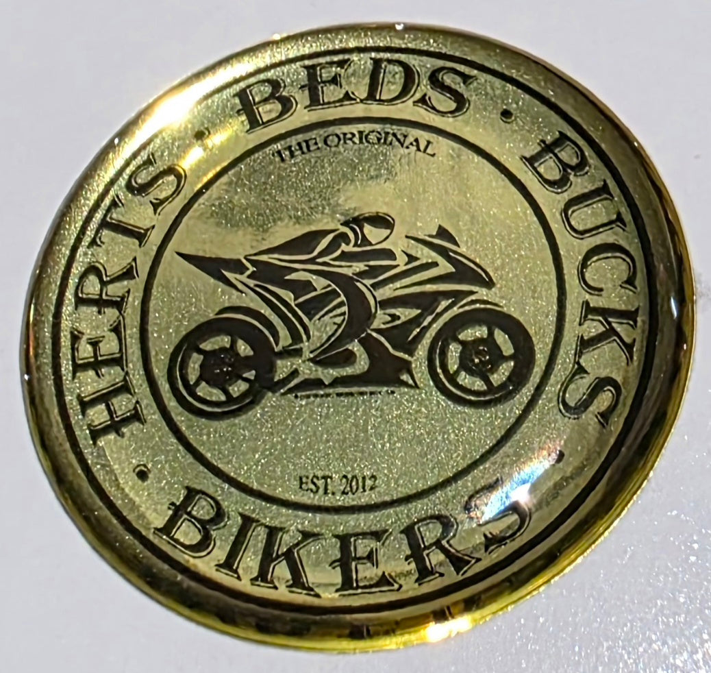 Raised Resin HBB Bikers Sticker/Label (3 colour options)