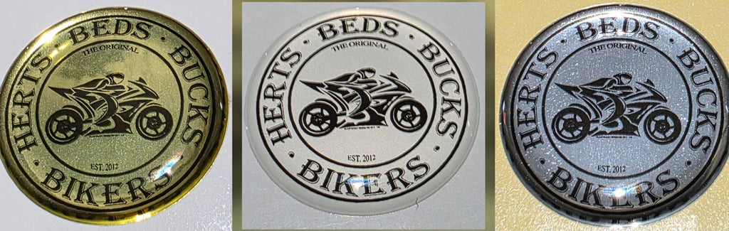 Raised Resin HBB Bikers Sticker/Label (3 colour options)