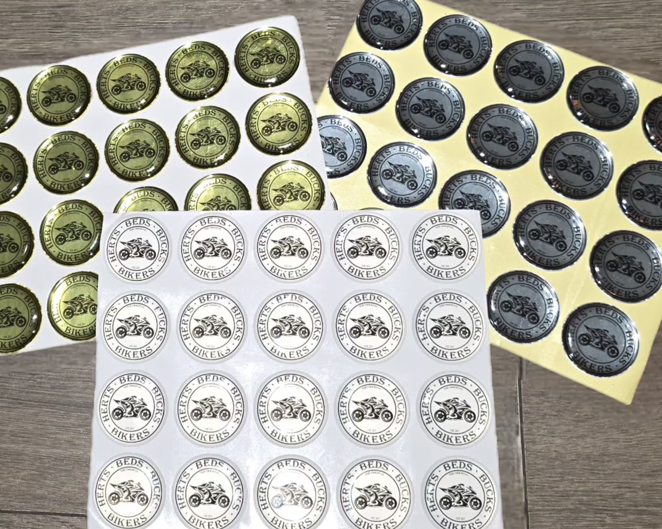 Raised Resin HBB Bikers Sticker/Label (3 colour options)
