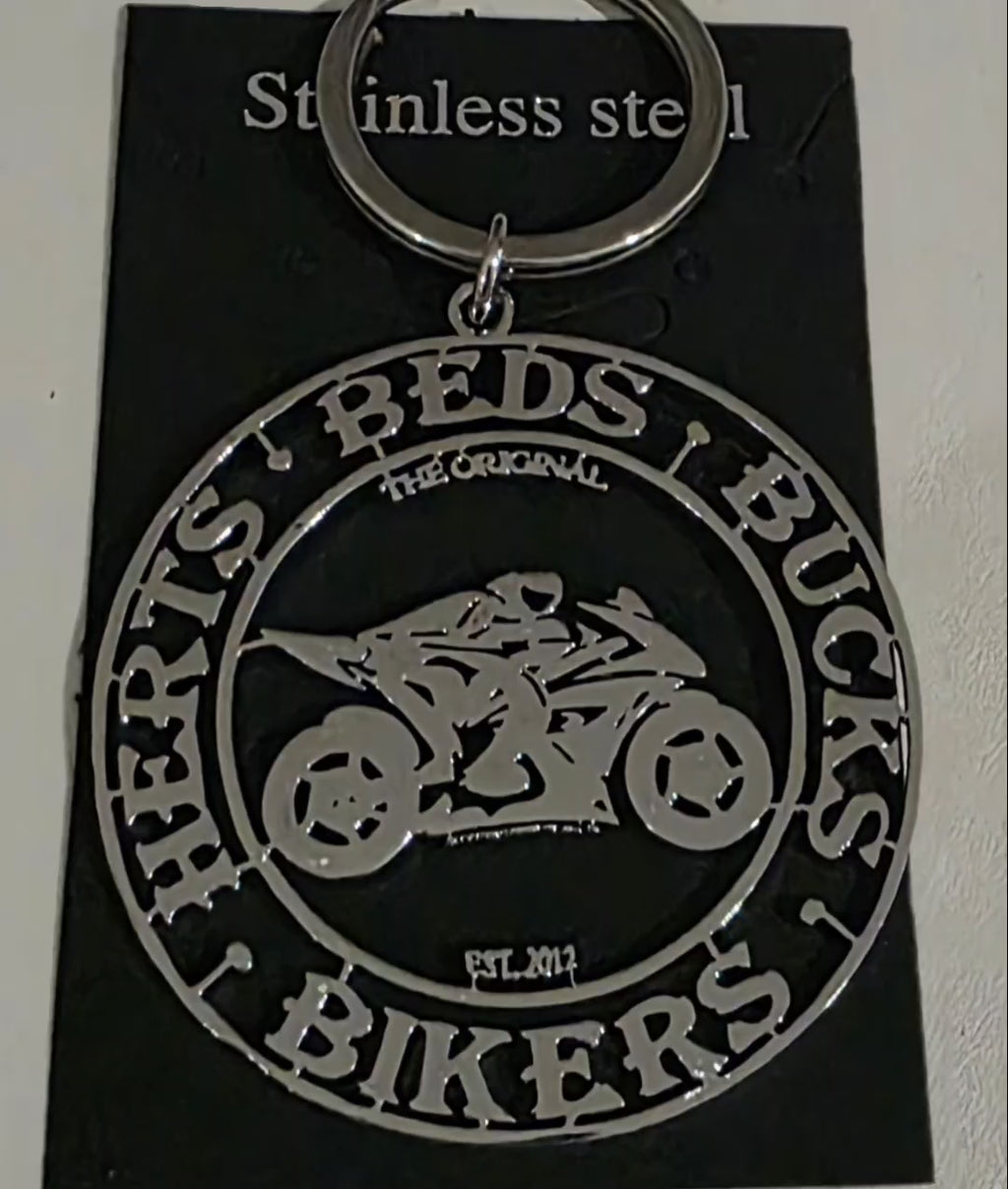 Stainless Steel HBB Bikers keychain