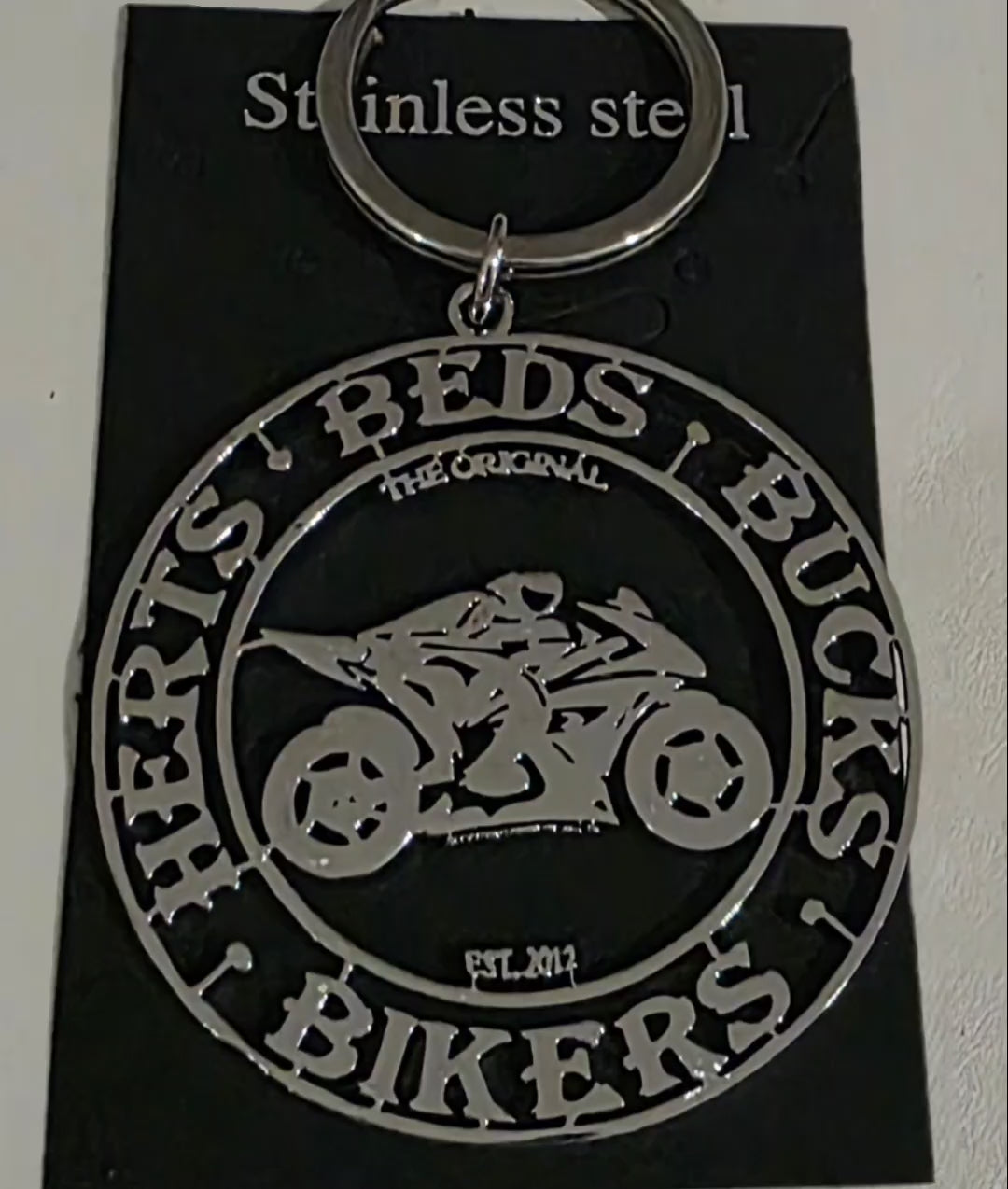 Stainless Steel HBB Bikers keychain